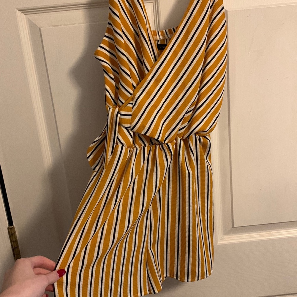 ⭐️Yellow and blue striped romper